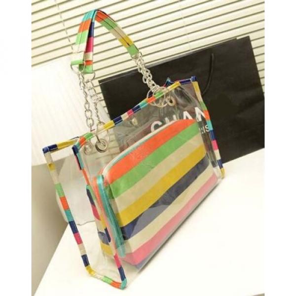 Designer Women Sweet Jelly Clear Transparent Handbag Tote Beach Shoulder Bags #4 image