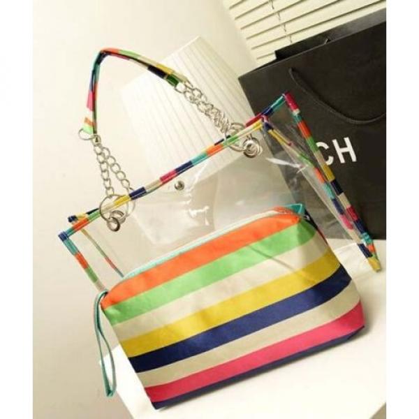 Designer Women Sweet Jelly Clear Transparent Handbag Tote Beach Shoulder Bags #5 image