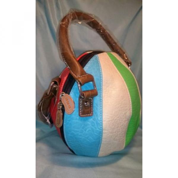 HI-DI-HI Purse Bag 9&#034; STRIPES Travel Baggie BEACH BALL STYLE Bowling Ball #3 image