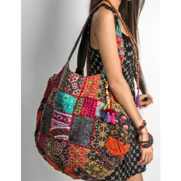 Hippie Handmade Shoulder Beach Bag Tote Boho Chic Patchwork Embroidered Purse #3 image