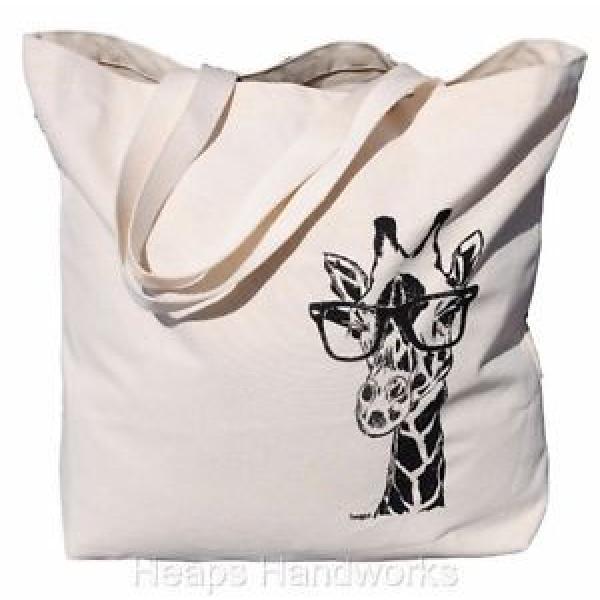 Canvas Tote Bag - Beach Travel Market Cotton Animal - Brown Giraffe - NEW #1 image