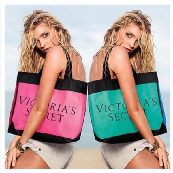 Victorias Secret Beach Tote Bag Green/Blue! #1 image