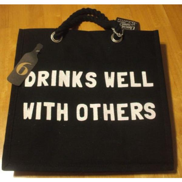 Drinks Well With Others Tote Beach Party Picnic Wine Bottle Bag Sparkly GiftNWT #1 image