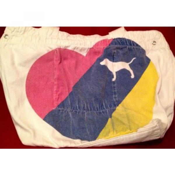 Victoria&#039;s Secret PINK Tote Bag/ Beach bag~canvas~signature logo #1 image