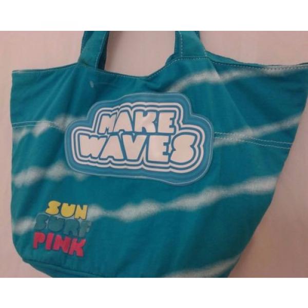 Victorias Secret PINK Beach Bag Purse Cotton Sky Blue #2 image