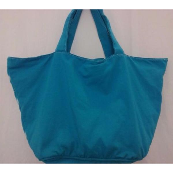 Victorias Secret PINK Beach Bag Purse Cotton Sky Blue #4 image