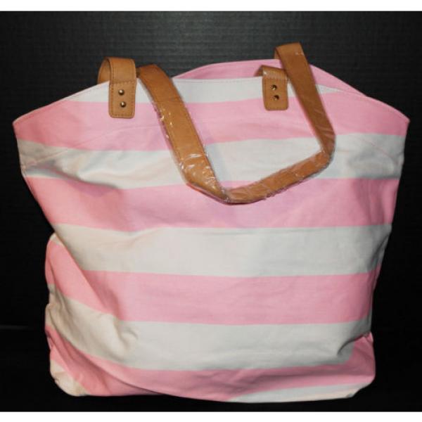 Victoria&#039;s Secret Angels Shopper / Tote / Beach Bag *New w/o tags* Pink &amp; White #4 image