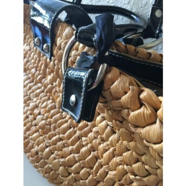 Kathy Van Zeeland Straw Purse Handbag Beach Bag #3 image