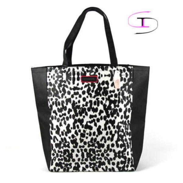 Victoria&#039;s Secret Angels Leopard Faux Leather Tote Shopper Beach Book Bag  VS909 #1 image