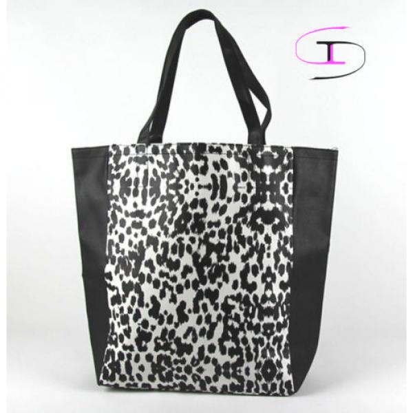 Victoria&#039;s Secret Angels Leopard Faux Leather Tote Shopper Beach Book Bag  VS909 #2 image