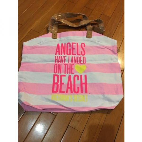 Victoria&#039;s Secret Pink Beach Tote Bag New Nwt Angels Canvas Striped #1 image
