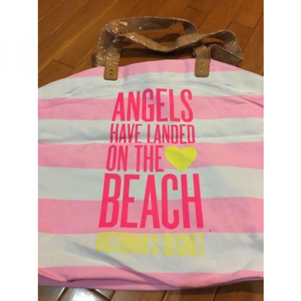 Victoria&#039;s Secret Pink Beach Tote Bag New Nwt Angels Canvas Striped #2 image