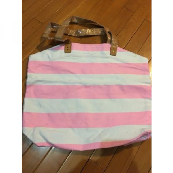 Victoria&#039;s Secret Pink Beach Tote Bag New Nwt Angels Canvas Striped #4 image
