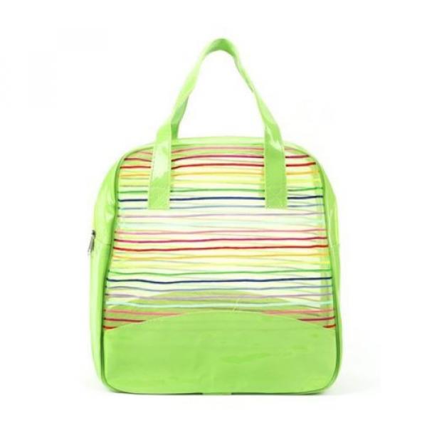 Stripe Mesh Tote Swim Beach Bath Shopping Bag Purse Zipper Handbag Shopper #3 image