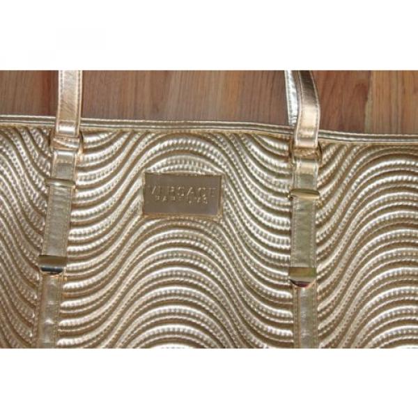Versace Parfums Bag BIG Tote BEACH /Gym/PICNIC/ BABY Bag Gold  CUTE #4 image