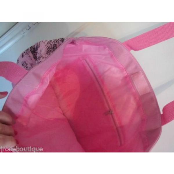 EASTER PINK TOILE BROWN BEACH CRUISE POOL PARTY PICNIC BAG TOTE PURSE TRAVEL #2 image