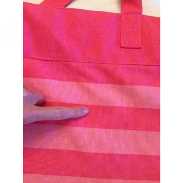 Victoria&#039;s Secret Canvas Pink Striped Tote Bag Beach Extra Large NWT #5 image