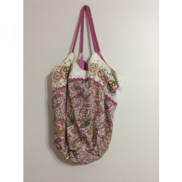 Hobo Tote Shopper Beach Cotton Purse Bag Pink #1 image