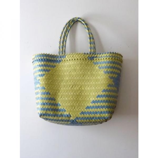 Blue and Yellow Handwoven Market Bag, Tote, Beach, Steven Alan, Madewell #1 image