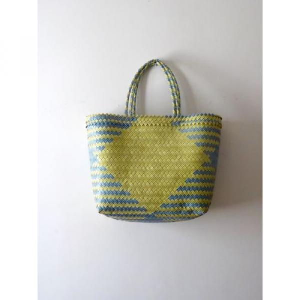Blue and Yellow Handwoven Market Bag, Tote, Beach, Steven Alan, Madewell #2 image