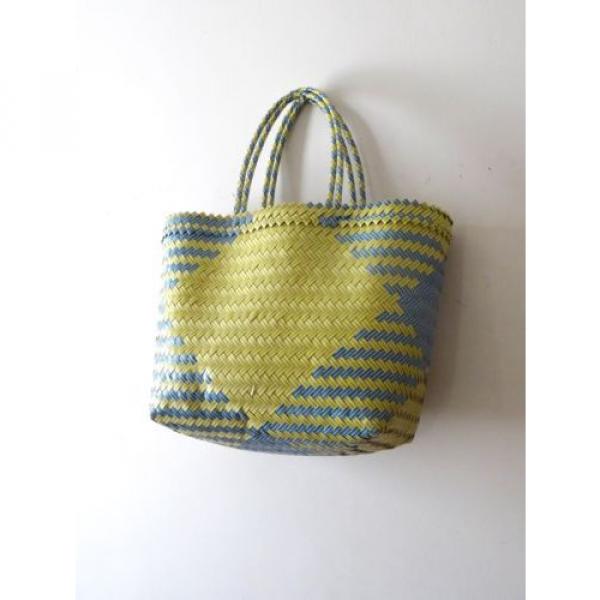 Blue and Yellow Handwoven Market Bag, Tote, Beach, Steven Alan, Madewell #4 image