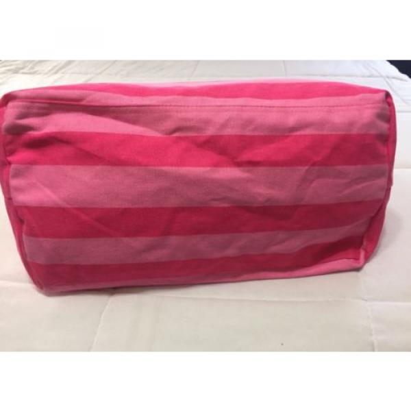 Victoria&#039;s Secret Pink Striped Swim Beach Bag Tote Canvas Large #2 image