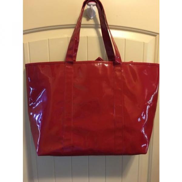 Victorias Secret 21&#034; Tote Travel Beach Bag Red Bow RUNWAY SIGNATURE &#039;09 #2 image