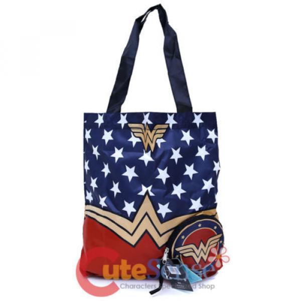 DC Comics Wonder Woman Packable Tote Beach Bag Handbag Reusable Grocery Bags #3 image