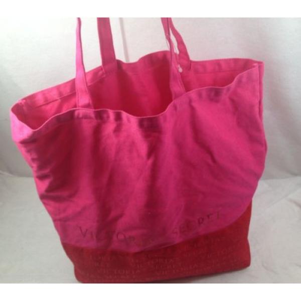 Victorias Secret  Pink Red Large Shopping travel Bag Beach Tote Handbag Purse #2 image