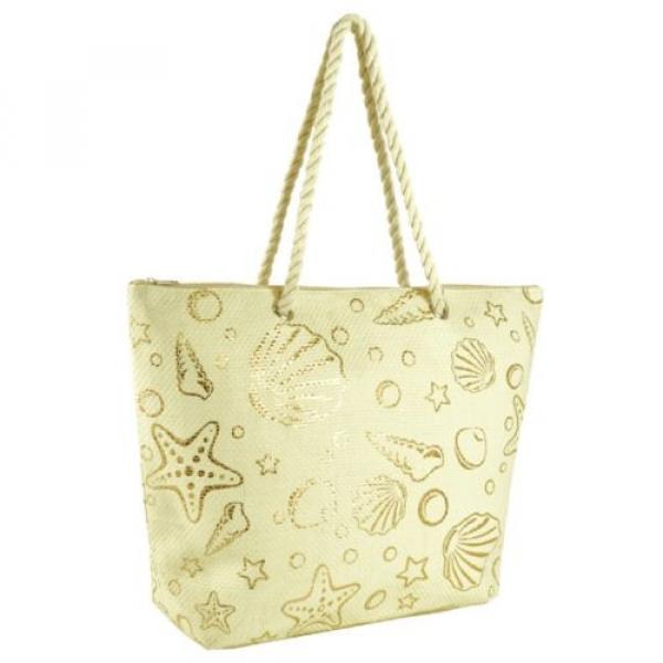 Sparkle Shell Design Shoulder / Beach / Shopping Bag with Rope Handle #3 image