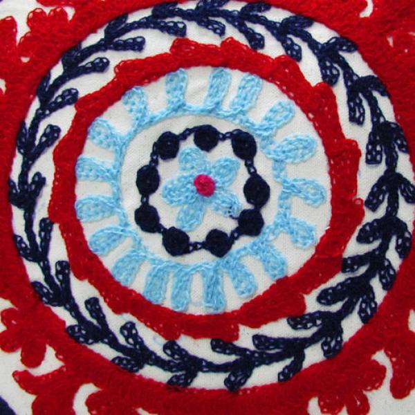Indian Cotton Suzani Embroidery Handbag Woman Tote Shoulder Bag Beach Boho Bag 0 #2 image