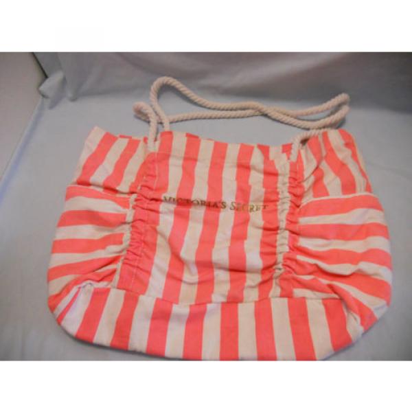 Victoria&#039;s Secret Pink &amp; White Stripe Beach Bag/Tote Rope Shoulder Straps #1 image