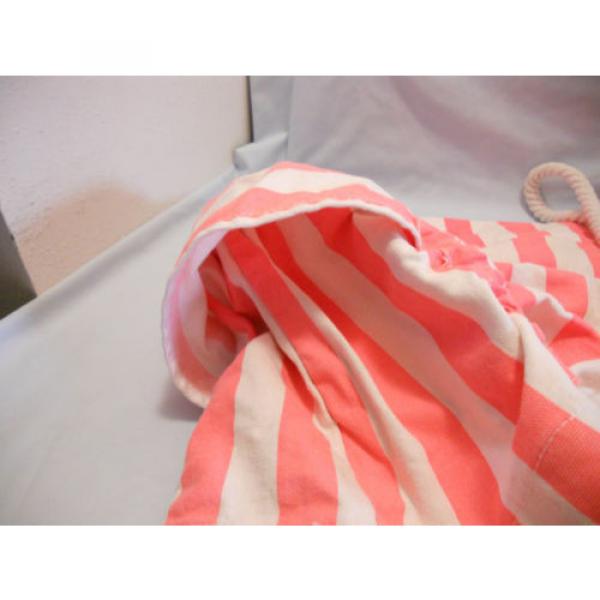 Victoria&#039;s Secret Pink &amp; White Stripe Beach Bag/Tote Rope Shoulder Straps #5 image
