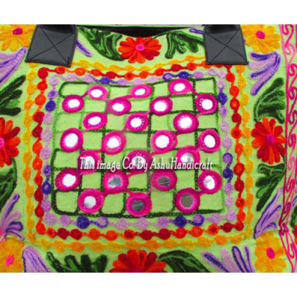 Indian Cotton Suzani Embroidery Handbag Woman Tote Shoulder Bag Beach Boho Bag 7 #3 image