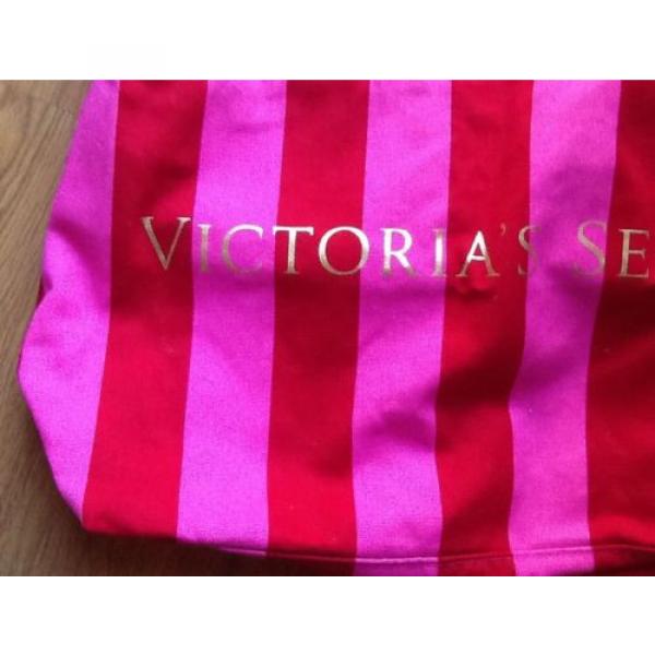 Victorias Secret Pink and Red Striped Beach Large Tote Bag - NWT - $60 #2 image