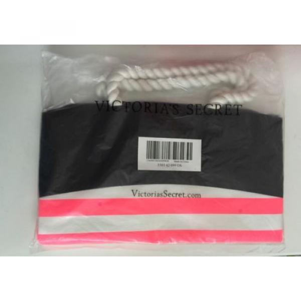 Victorias Secret SWIM Tote 2016 Beach Bag Pink White Stripes Rope Handles - NWT #3 image