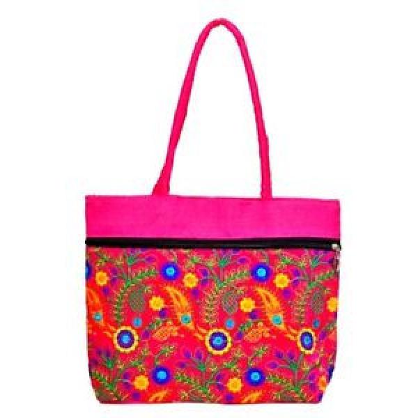 Handmade bag Ethnic Boho shopping purse Embroidery gypsy beach bag D33P #1 image