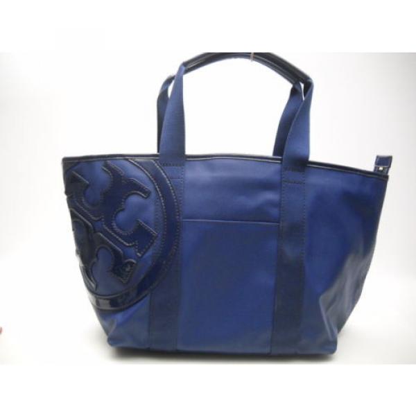 Authentic TORY BURCH Canvas Small Tote Beach Bag in Bright Navy $ 195 #1 image