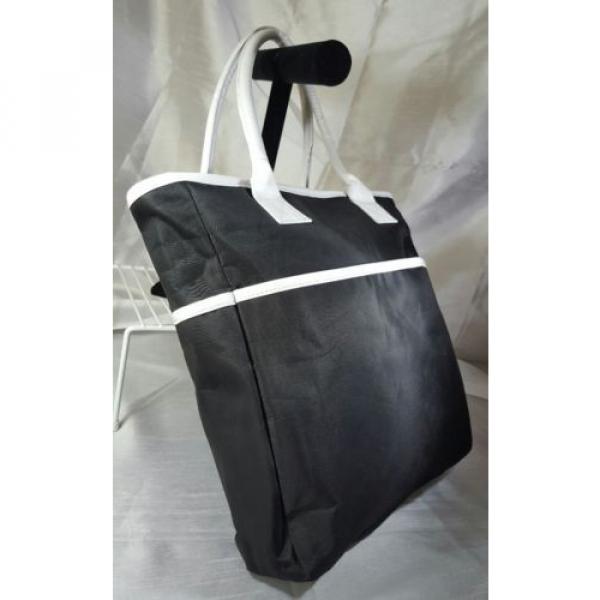 Woman&#039;s  large Black and white Canvas Beach Tote shopper BAG #3 image