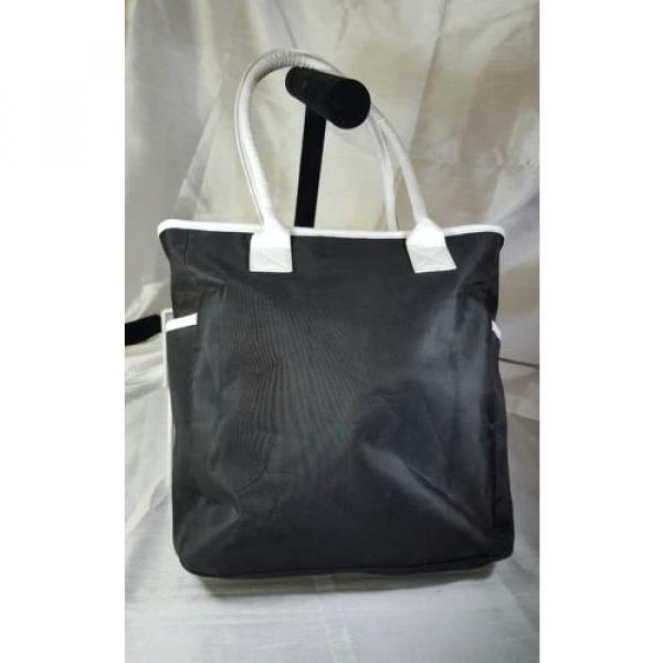 Woman&#039;s  large Black and white Canvas Beach Tote shopper BAG #4 image
