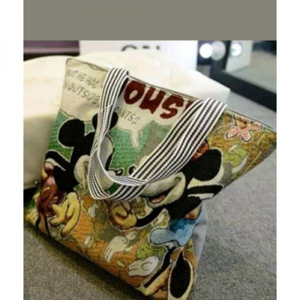 Mickey Mouse Canvas Handbag Tote  Shoulder Bag School  Beach Bag #2 image