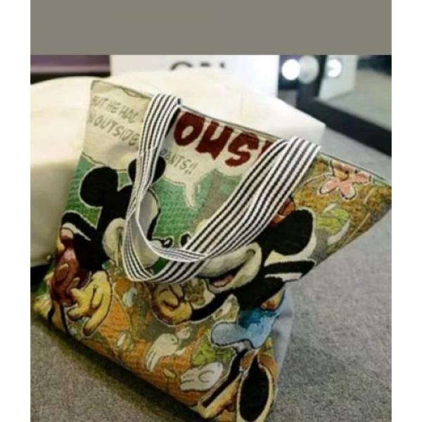 Mickey Mouse Canvas Handbag Tote  Shoulder Bag School  Beach Bag #3 image