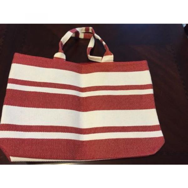 Red And White Beach Bag Tote #1 image