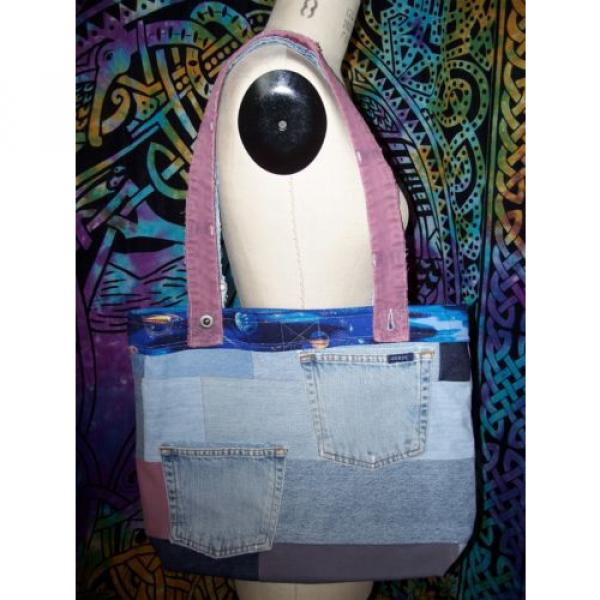 Catatonic Clothing&#039;s Handmade Out of this World Jean Pocket Patchwork Beach Bag #1 image
