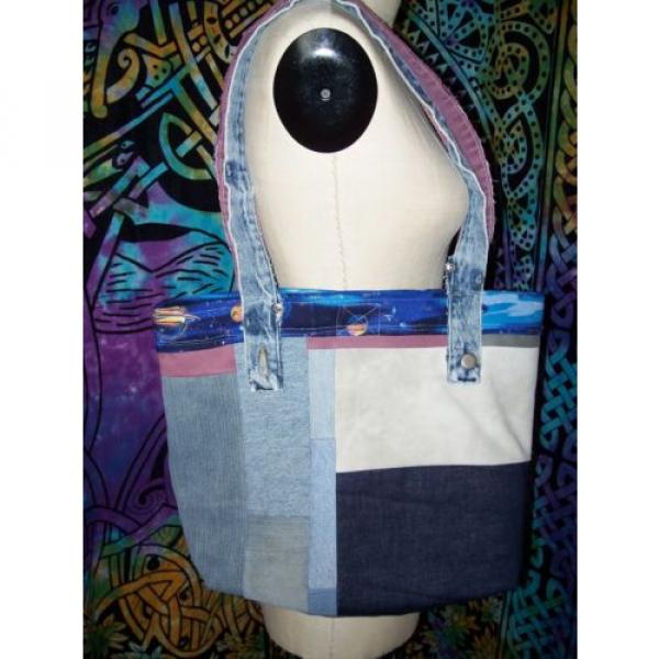 Catatonic Clothing&#039;s Handmade Out of this World Jean Pocket Patchwork Beach Bag #2 image