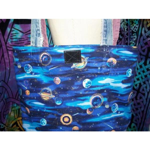 Catatonic Clothing&#039;s Handmade Out of this World Jean Pocket Patchwork Beach Bag #4 image