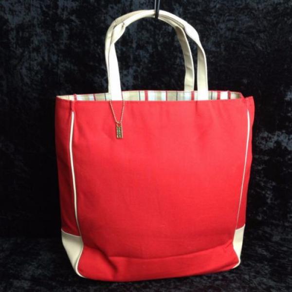 Large Red White Beach Bag Shoulder Tote Handbag Shopping Purse Lovely Quality #1 image