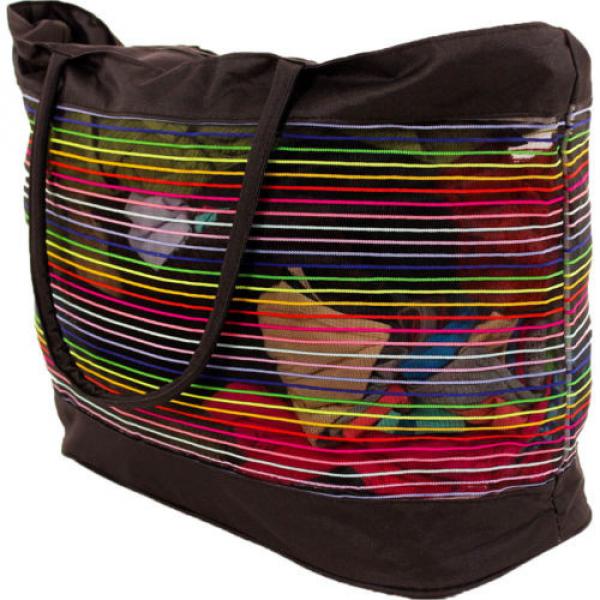 Large Mesh Tote Beach Bag Shopping Grocery Shoulder Handbag Purse Zipper Big New #2 image