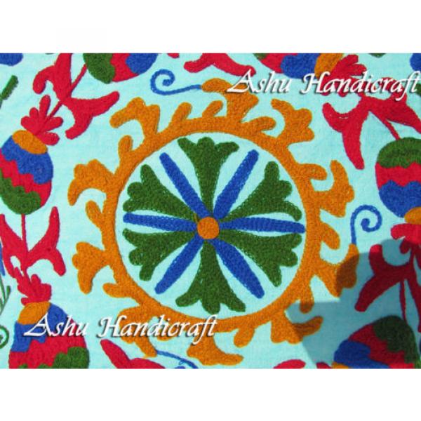 Indian Cotton Suzani Embroidery Handbag Woman Tote Shoulder Bag Beach Boho Bag Q #3 image