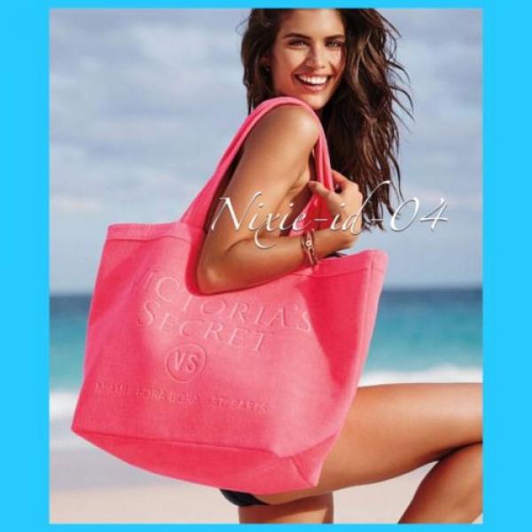 Victorias Secret Beach Day Terry Tote Bag Hot Pink 2016 NEW! #1 image